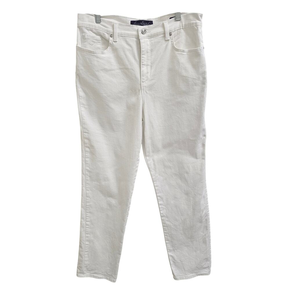 Gloria Vanderbilt White Denim Amanda Jeans Size 12